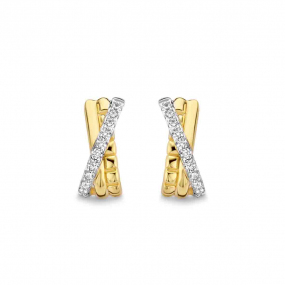 Boucles d'oreilles en argent serties de zirconium Naiomy Silver - Eshana