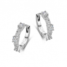 Boucles d'oreilles en argent serties de zirconium Naiomy Silver - Femme - Charme - N2J65