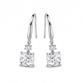 Boucles d'oreilles en argent serties de zirconium Naiomy Silver - Femme - Kiera - N2E53