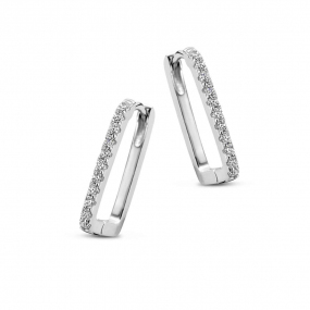 Boucles d'oreilles en argent serties de zirconium Naiomy Silver - Femme - Narah - N2V54