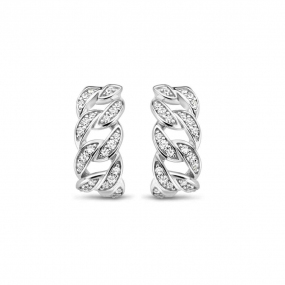 Boucles d'oreilles en argent serties de zirconium Naiomy Silver - Femme - Oriane - N2A53