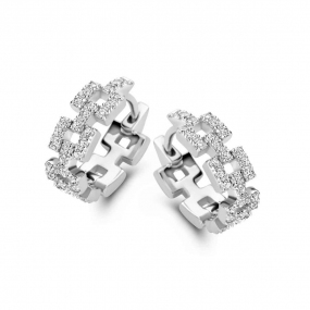 Boucles d'oreilles en argent serties de zirconium Naiomy Silver Silver - Femme - lisabeth - N1I53