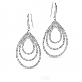 Boucles d'oreilles en argent serties de zirconium Naiomy Silver Silver - Femme - lauraline - N2K55