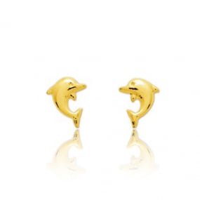 Boucles d'oreilles or Dauphin Or Jaune Thalicia - 650084