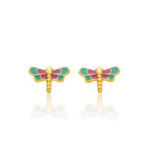 Boucles d'oreilles or Libellule Or Jaune Esha - 650092