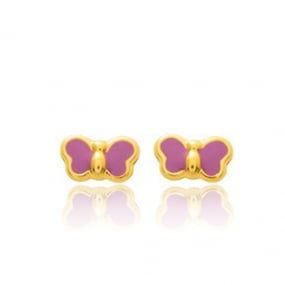 Boucles d'oreilles or Papillon Or Jaune Ocella - 650093