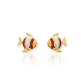 Boucles d'oreilles or Poisson Or Jaune Flicia - 650091