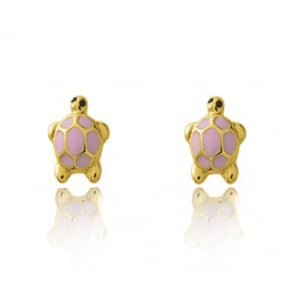 Boucles d'oreilles or  Tortue Or Jaune Hlose - 650088