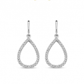 Boucles d'oreilles pendantes en argent serti d'oz Naiomy - Lorelei