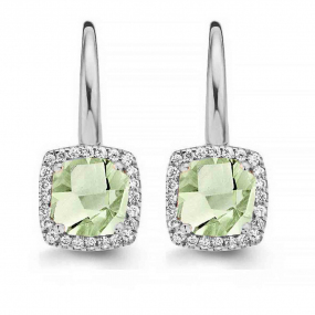 Boucles d'oreilles Prasiolite et diamants - One More - Etna 050454YA
