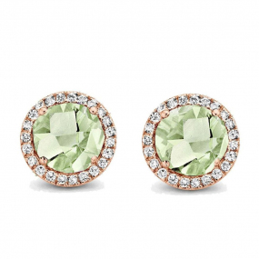 Boucles d'oreilles Prasiolite et diamants - One More - Etna 050514YA
