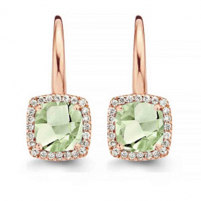 Boucles d'oreilles Prasiolite et diamants - One More - Etna 050643YA
