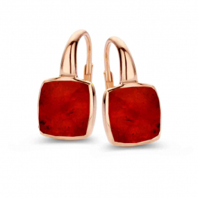 Boucles d'oreilles Quartz et Rubis sur nacre -One More - Pantelleria 051404R2
