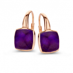 Boucles d'oreilles Quartz et Sugilite sur nacre One More - Pantelleria 051404B1
