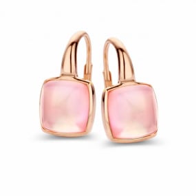 Boucles d'oreilles Quartz rose sur nacre One More - Pantelleria 051404XN
