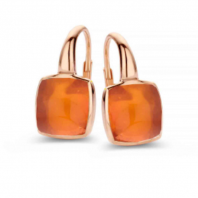 Boucles d'oreilles Quartz sur Agate Orange - One More - Pantelleria 051404H1
