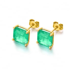 Boucles d'Oreilles Quartz Vert et Topaze Blanche - Lecarr - Julianne - GB117OA