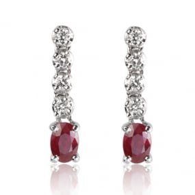 Boucles d'oreilles rubis diamant Cline - BO1146-RU