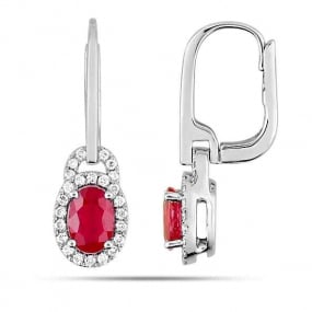 Boucles d'oreilles rubis diamant Isako - 2.6011.R1