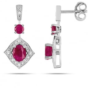 Boucles d'oreilles rubis diamant Mona - MA302GRB4