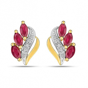 Boucles d'oreilles rubis  Rveuse - 28PF12BR