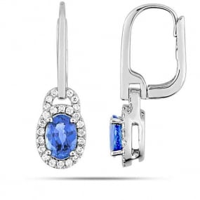 Boucles d'oreilles Saphir  diamant Or Blanc Amandine - 2.6011.S1