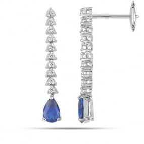 Boucles d'oreilles Saphir  diamant Or Blanc Clarisse - 2.6054.S1