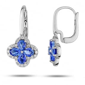 Boucles d'oreilles Saphir   diamant Or Blanc Georgia - 2.6010.S1