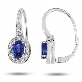 Boucles d'oreilles Saphir  diamant Or Blanc Vanessa - 7313GSKB2