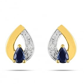 Boucles d'Oreilles Saphir  diamant Or Jaune Minea - MK203BSB5