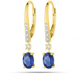 Boucles d'oreilles Saphir  diamant Or Jaune Valeria - 7317BSB2