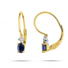 Boucles d'Oreilles Saphir  diamant Or Jaune Yuki - S18.32004