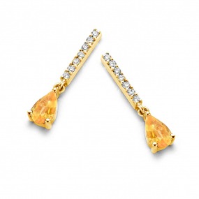 Boucles d'oreilles Saphir Jaune  diamant Or Blanc Manon - 064300JA