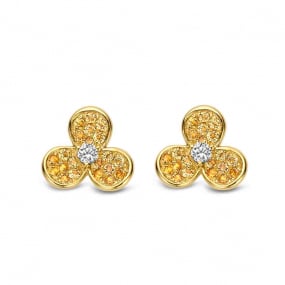 Boucles d'oreilles Saphir Jaune  diamant Or Blanc Vaiarava - 067400JA