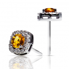 Boucles d'oreilles saphir jaune et diamants One More - Salina 047570JA
