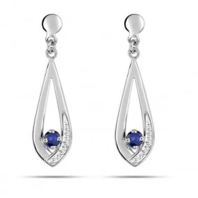 Boucles d'Oreilles Saphir   Or Blanc Lanne - GL302GS