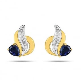 Boucles d'Oreilles Saphir   Or Jaune Armonie - GG229BS