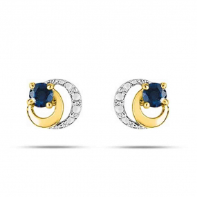 Boucles d'Oreilles Saphir   Or Jaune Ayumi - IJ218BS