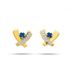 Boucles d'Oreilles Saphir   Or Jaune Celestis - 8368S