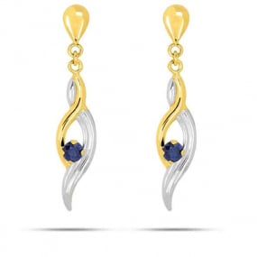 Boucles d'Oreilles Saphir   Or jaune et or blanc Rveuse - 8365S