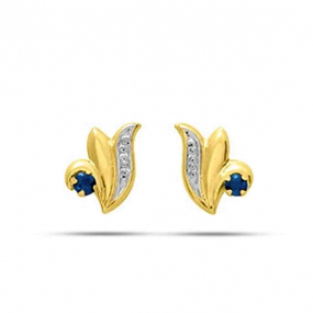 Boucles d'Oreilles Saphir   Or Jaune Exquise - 8304S