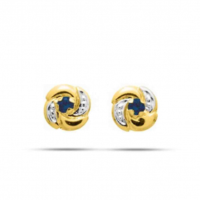 Boucles d'Oreilles Saphir   Or Jaune Splendeur - 8361S