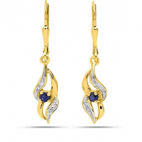 Boucles d'Oreilles Saphir   Or Jaune Venus - 1874S