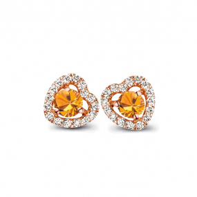 Boucles d'oreilles saphir orange et diamants One More - Salina 051385KA
