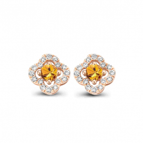 Boucles d'oreilles Saphir orange et diamants One More - Salina 063067KA
