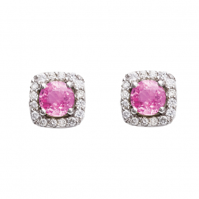 Boucles d'oreilles saphir rose et diamants One More - Salina 047570XA
