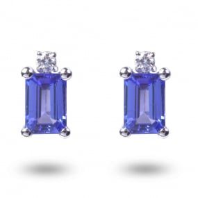 Boucles D'oreilles Tanzanite  diamant Or Blanc  - OA0047T-FR