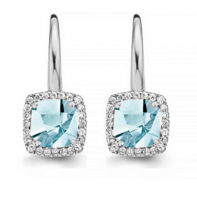 Boucles d'oreilles Topaze Sky Blue et diamants - One More - Etna 050454TT
