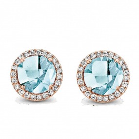 Boucles d'oreilles Topaze Sky Blue et diamants - One More - Etna 050514TT
