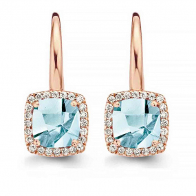 Boucles d'oreilles Topaze Sky Blue et diamants - One More - Etna 050643TT
